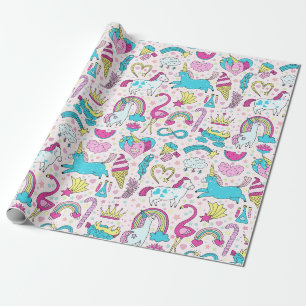 Cadeau Papier d'enveloppement Unicornes