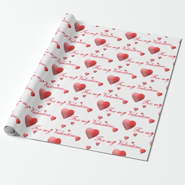 Cadeau Papier d'enveloppement Valentine personnalisable (Déroulé)