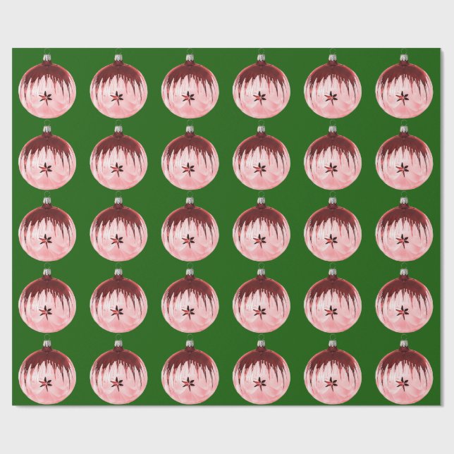 Cadeau Papier D'Enveloppement Vert Rouge Et Rose (Plat)