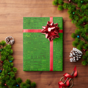 Cadeau Papier d'enveloppement vert satin de vacances