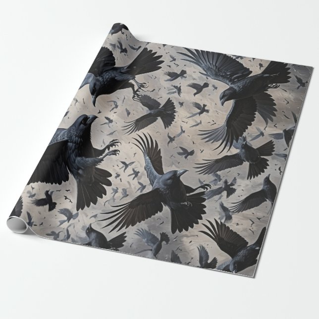 Cadeau Papier d'enveloppement viking Ravens (Déroulé)