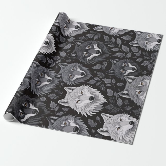 Cadeau Papier d'enveloppement viking Wolf (Déroulé)