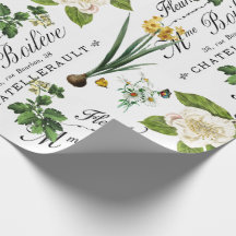 Papier d'enveloppement vintage à fleurs de printem