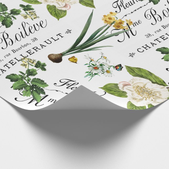 Cadeau Papier d'enveloppement vintage à fleurs de printem (Coin)