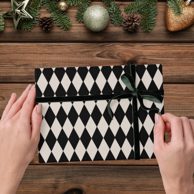 Cadeau Papier d'enveloppement vintage Art Déco Diamond (Christmas Vintage Art Deco Wrapping Paper)