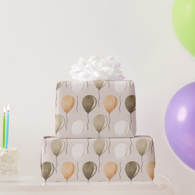 Cadeau Papier d'enveloppement vintage de ballons pour enf (Cadeaux de fête)