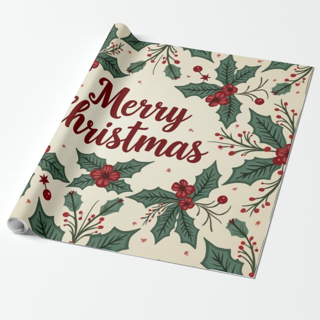 Cadeau Papier d'enveloppement Vintage Noël (Déroulé)