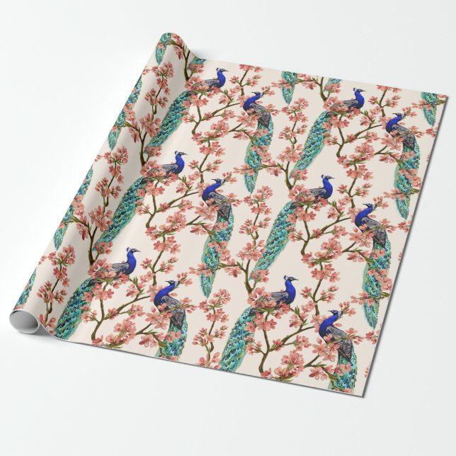 Cadeau Papier d'épluchage de paon floral (Déroulé)