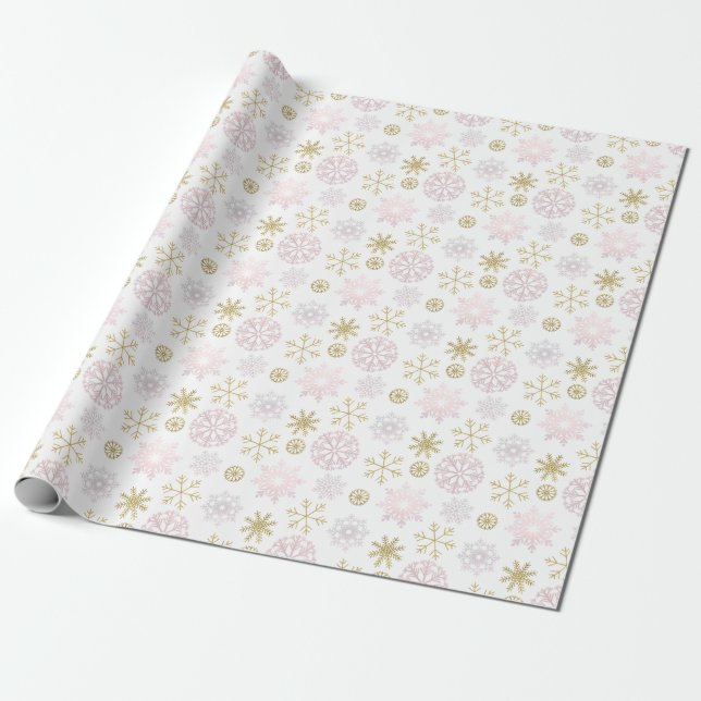 Cadeau Papier d'érection d'hiver rose pâle (Déroulé)