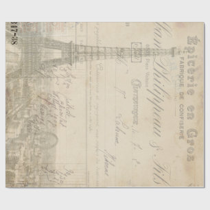 Cadeau Papier des éphémères 60lb Decoupage de Tour Eif