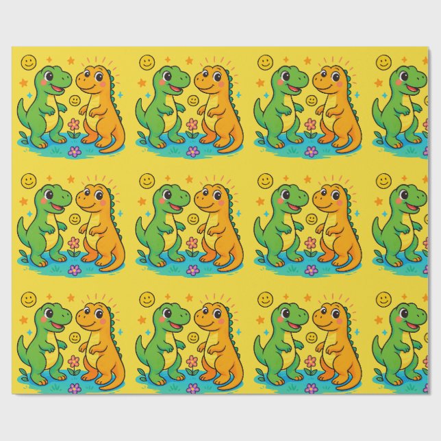 Cadeau Papier Dinosaure 🦖 🎁 (Plat)