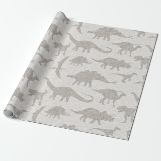 Cadeau Papier Dinosaure - Beige