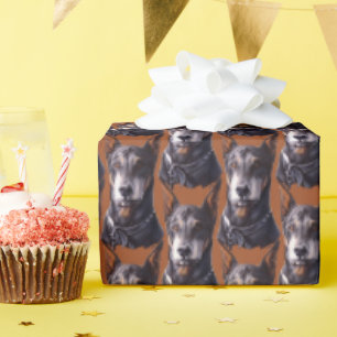 Cadeau Papier Doberman Wrapper Papier Doberman Pinscher