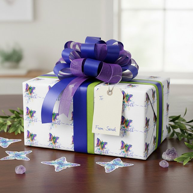 Cadeau Papier éclaboussé de papillon personnalisé   (Créateur téléchargé)
