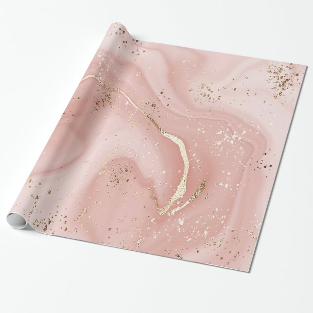 Cadeau PAPIER EN MARBRE ROSE LUXE NIPk (Déroulé)