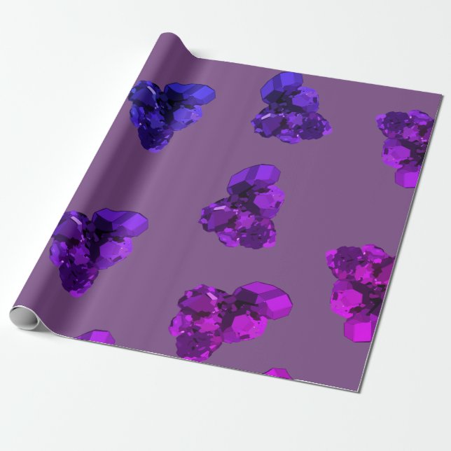 Cadeau Papier en pierre cristalline Améthyste violet (Déroulé)