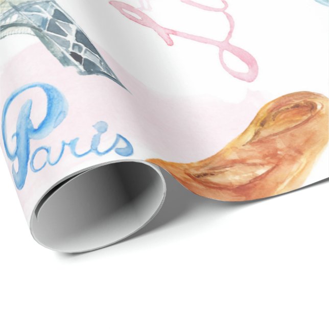 Cadeau Papier enveloppant de la tour Eiffel (Coin rond)