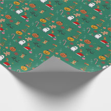 Papier enveloppant d'Halloween de Noël
