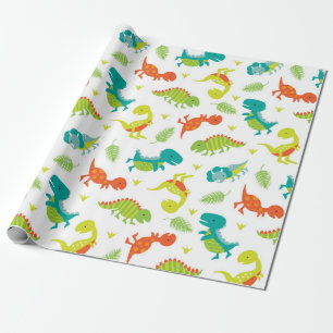 Cadeau Papier enveloppant Dinosaure pour bébé mignon