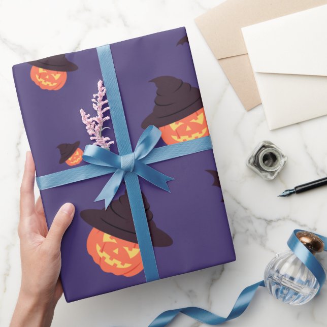 Cadeau Papier enveloppant Halloween éffrayant - Citrouill (Cadeaux)