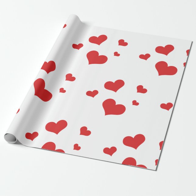 Cadeau Papier enveloppant les coeurs rouges (Déroulé)