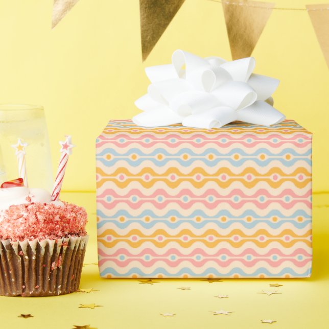 Cadeau Papier enveloppant pour Noël dans un style rétro. (Fête d'anniversaire)
