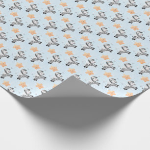 Cadeau Papier enveloppant Zebras et Stars