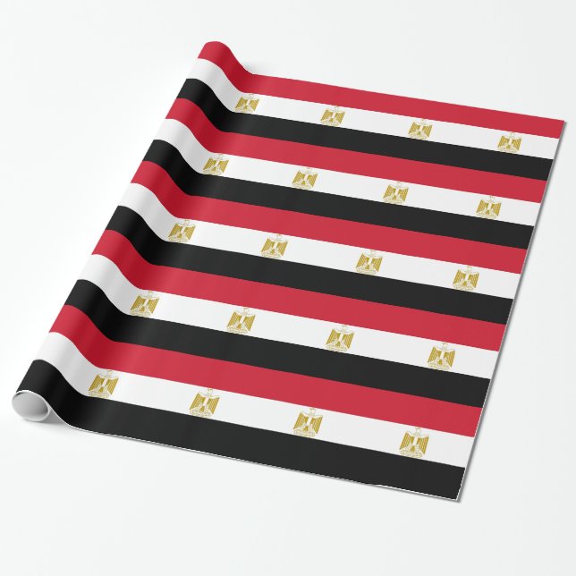 Cadeau Papier enveloppé avec Drapeau de l'Egypte (Déroulé)