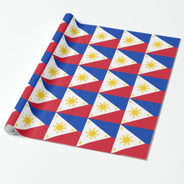 Cadeau Papier enveloppé avec le drapeau des Philippines (Déroulé)
