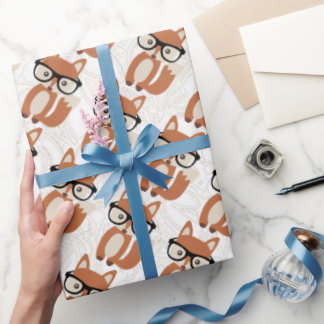 Cadeau Papier enveloppé Hipster Fox