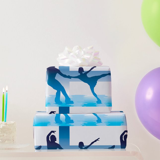 Cadeau Papier finlandais à envelopper pour patinage artis (Créateur téléchargé)