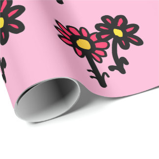 Cadeau Papier Fleurs à emballer
