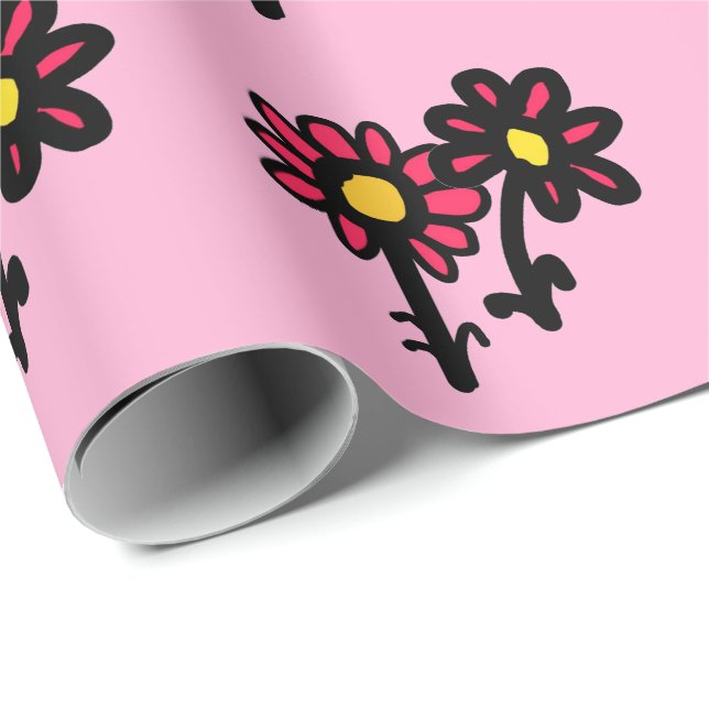 Cadeau Papier Fleurs à emballer (Coin rond)