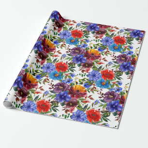 Cadeau Papier floral aquarelle coloré