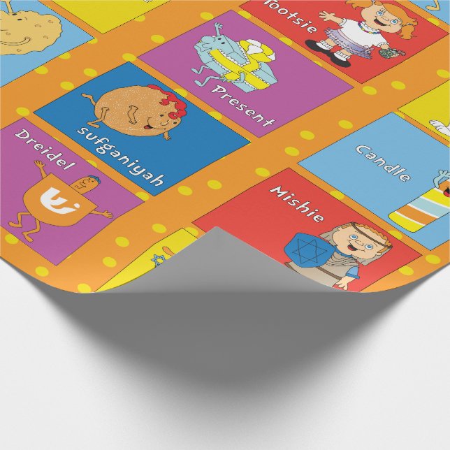 Cadeau Papier Hanoukka/Chanuka "Zeevie & Friends" (Coin)