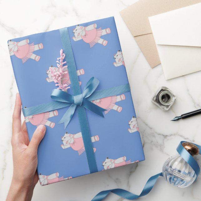 Cadeau Papier hippo Ballerine Bleu illusima (Cadeaux)