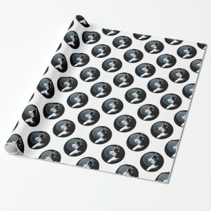 Cadeau Papier Husky Wrapper Papier Husky Puppy Sled