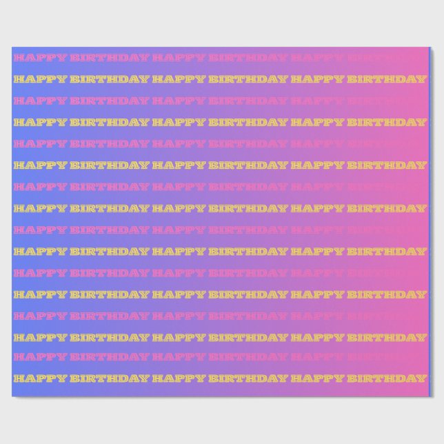 CADEAU PAPIER JOYEUX ANNIVERSAIRE, MIGNON, ROSE, VIOLET,  (Plat)