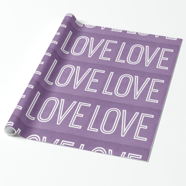 Cadeau Papier Kraft Love Wrapping, violet (Déroulé)