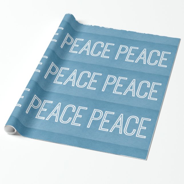 Cadeau Papier Kraft Peace Wrapper, bleu (Déroulé)