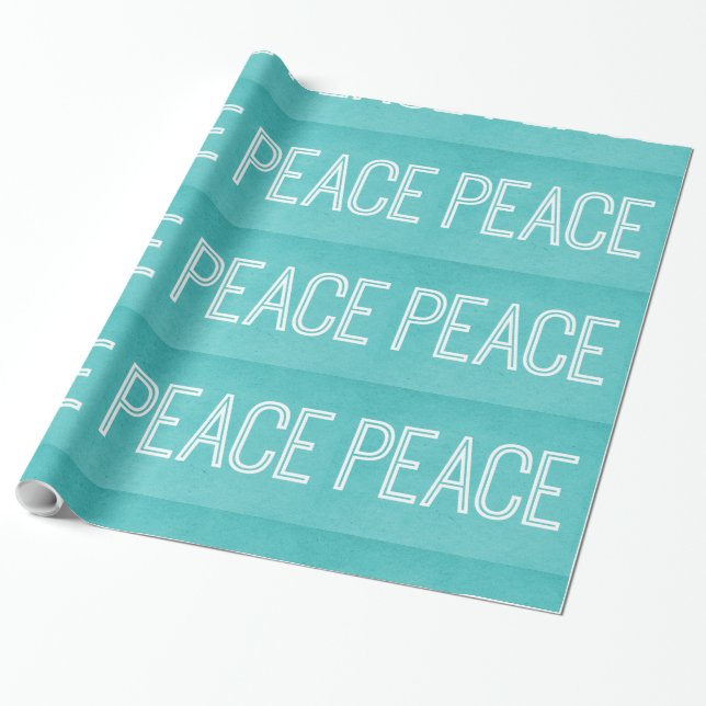 Cadeau Papier Kraft Peace Wrapping, Aqua (Déroulé)