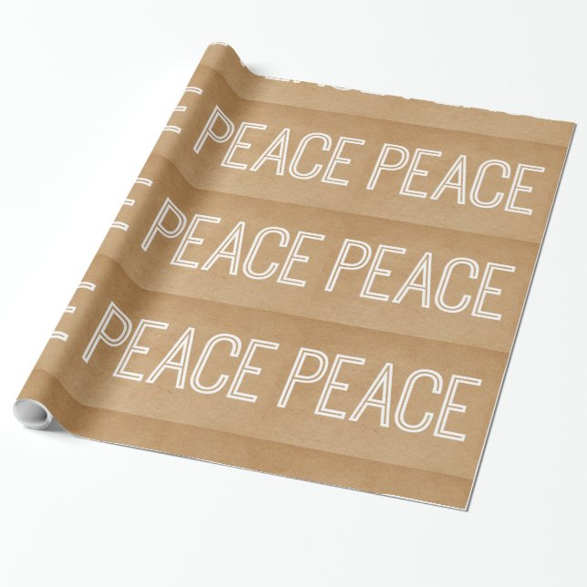 Cadeau Papier Kraft Peace Wrapping, Tan (Déroulé)
