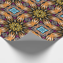 Papier Luxueux à Motif Kaléidoscope Floral Doré Vi