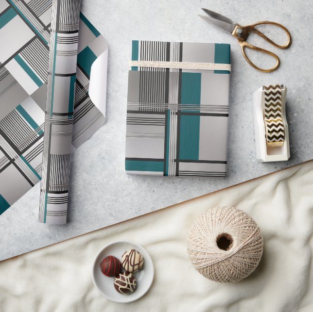 Cadeau Papier Luxueux de Décoration Sarcelle Matrix (Artisanat)