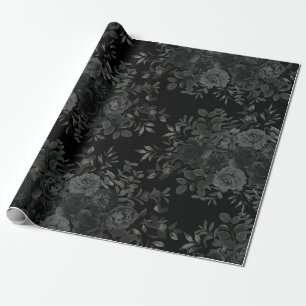 Cadeau Papier Mariage gothique Rose blanc et noir