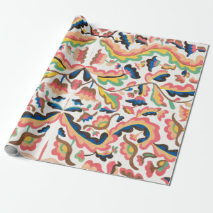 Cadeau Papier motif à enveloppement à motifs floraux
