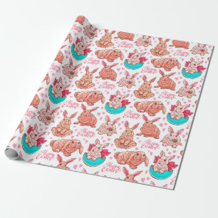 Cadeau Papier Motif à enveloppement de lapins mignons