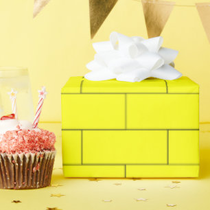 Cadeau Papier Motif à enveloppement en briques jaunes