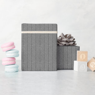 Cadeau Papier Motif à enveloppement Gris Herringbone