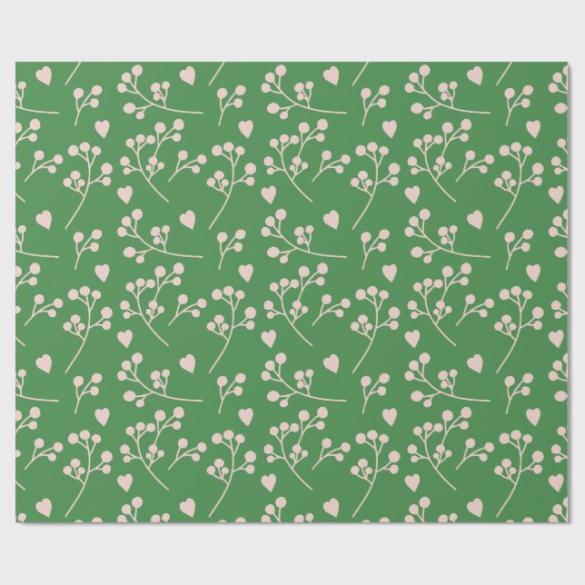 Cadeau Papier Motif à feuille de fleurs (Plat)